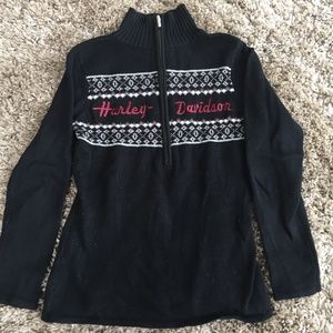 Small Harley Davidson turtle neck sweater Embroidered HD